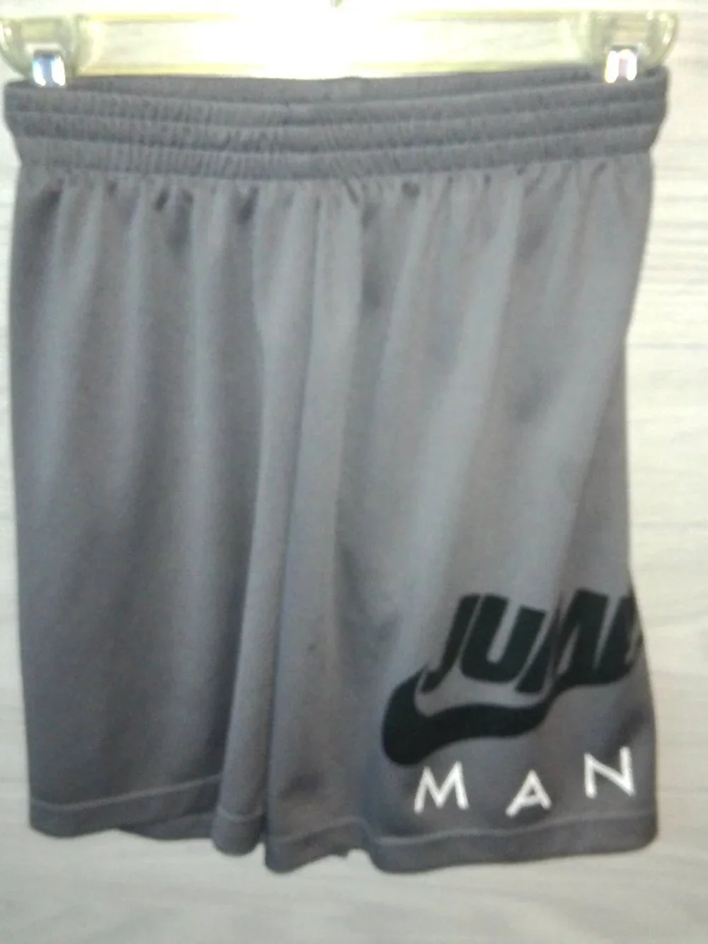 Nike Jordan Jumpman Shorts Boy's Size M Gray Elastic Waist Polyester Defects